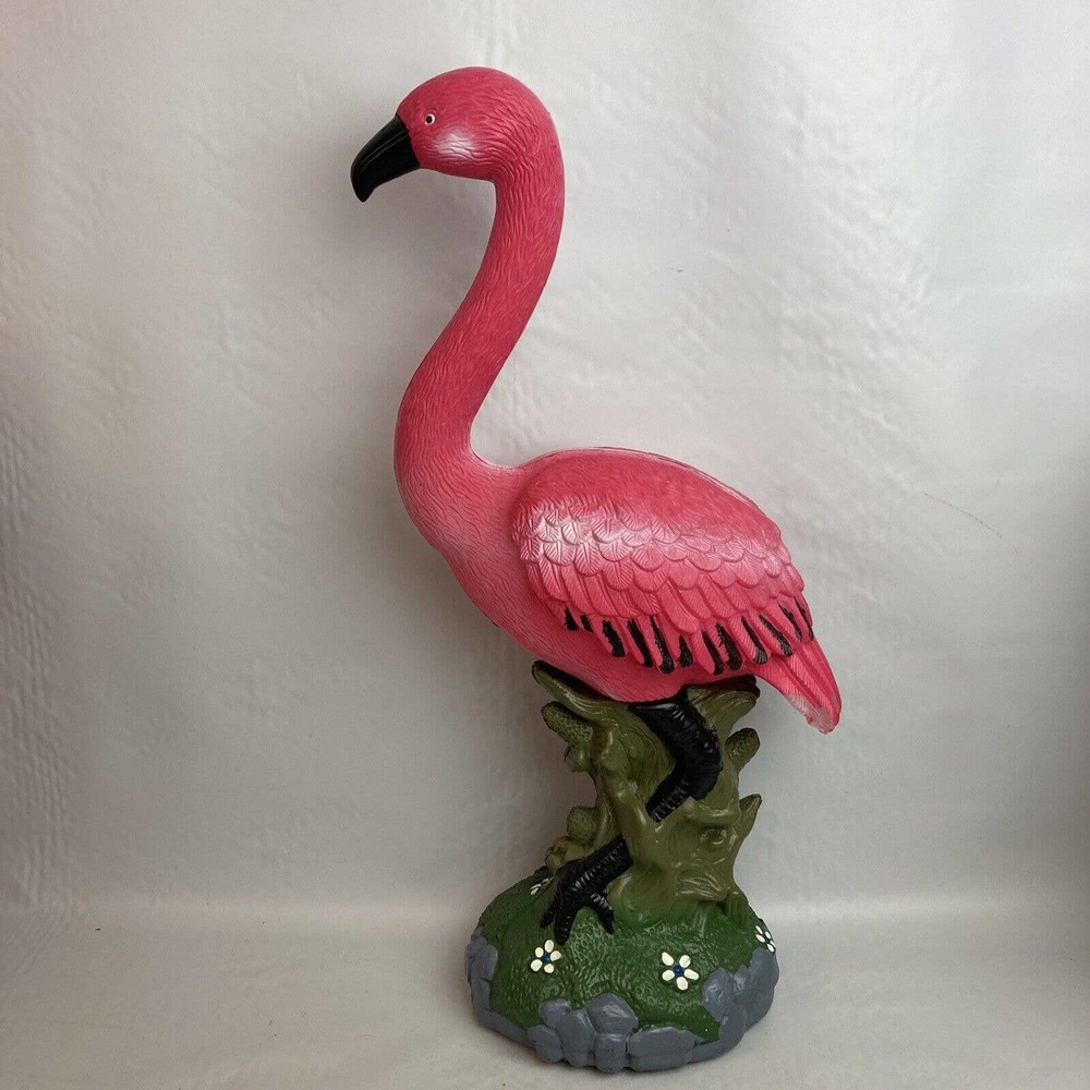 Vintage Flamingo Blow Mold 19" Yard Ornament Made in China Summer Lawn Decor